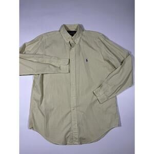 Ralph Lauren Yarmouth Check Button Down Shirt Mens 16 34/35 Large Yellow Blue